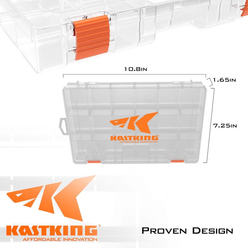 KastKing Tackle Boxes, Plastic Storage Organizer Box with Removable Dividers, 3600 Tackle Trays, Parts Box, 10.8x7.25x1.65 Inches (Pack of 4) - Image 2